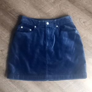 GAP Navy Blue Faux Suede Mini Skirt